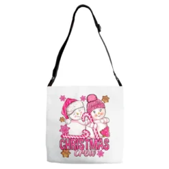 Pink Christmas Crew Snowman Adjustable Strap Totes