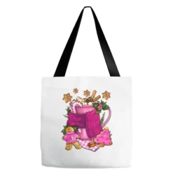 Pink Christmas Coffee Drink Tote Bags