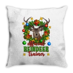 Official Reindeer Trainer Christmas Throw Pillow