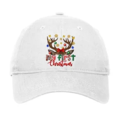 My First Christmas With Reindeer Adjustable Cap