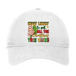 Most Likely To Eat All The Christmas Tree Cakes Adjustable Cap
