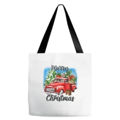 Merry Christmas Truck Tote Bags