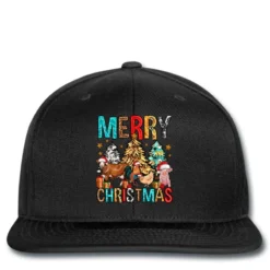 Merry Christmas Trees Farm Animals Printed Hat