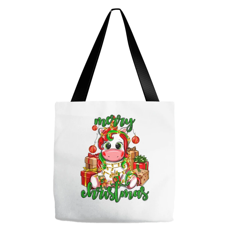 Merry Christmas Unicorn Tote Bags 1 Merry Christmas Unicorn Tote Bags