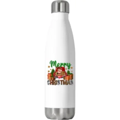 Merry Christmas With Truck Stainless Steel Water Bottle