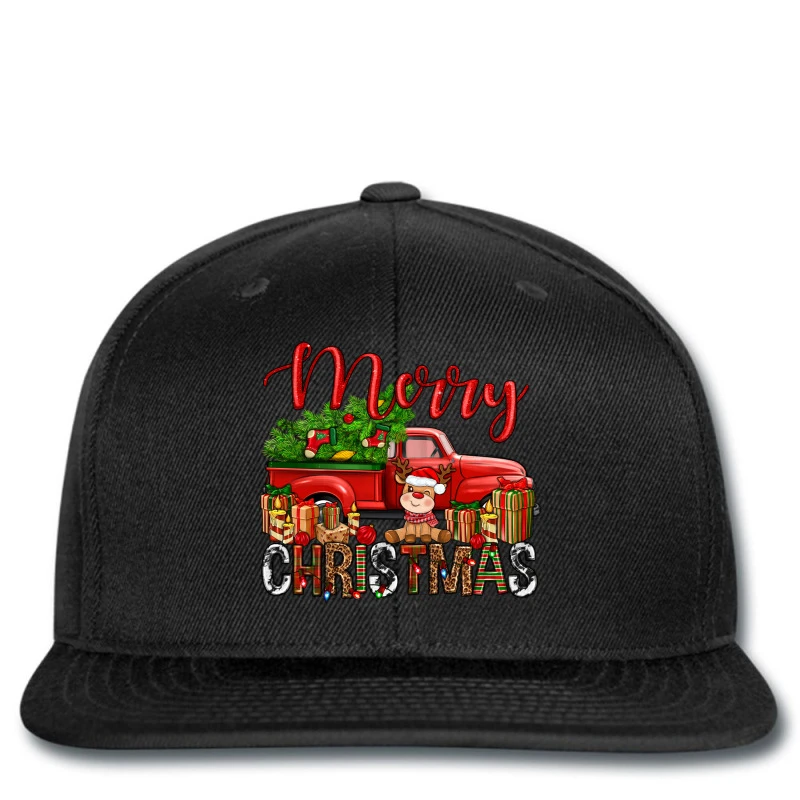 Merry Christmas Truck With Deer Printed Hat 1 Merry Christmas Truck With Deer Printed Hat