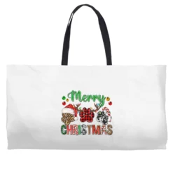 Merry Christmas Paws Weekender Totes