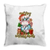 Merry Christmas Hippopotamus Throw Pillow