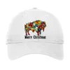 Merry Christmas Bison Adjustable Cap