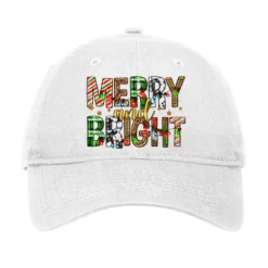 Merry And Bright Christmas Adjustable Cap