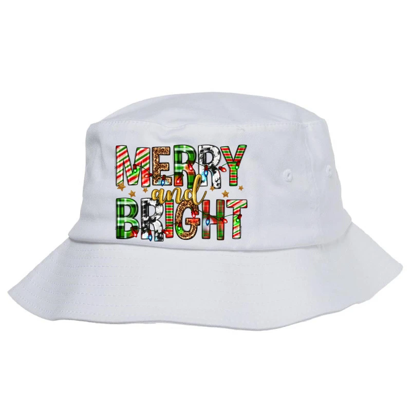 Merry And Bright Christmas Bucket Hat 1 Merry And Bright Christmas Bucket Hat
