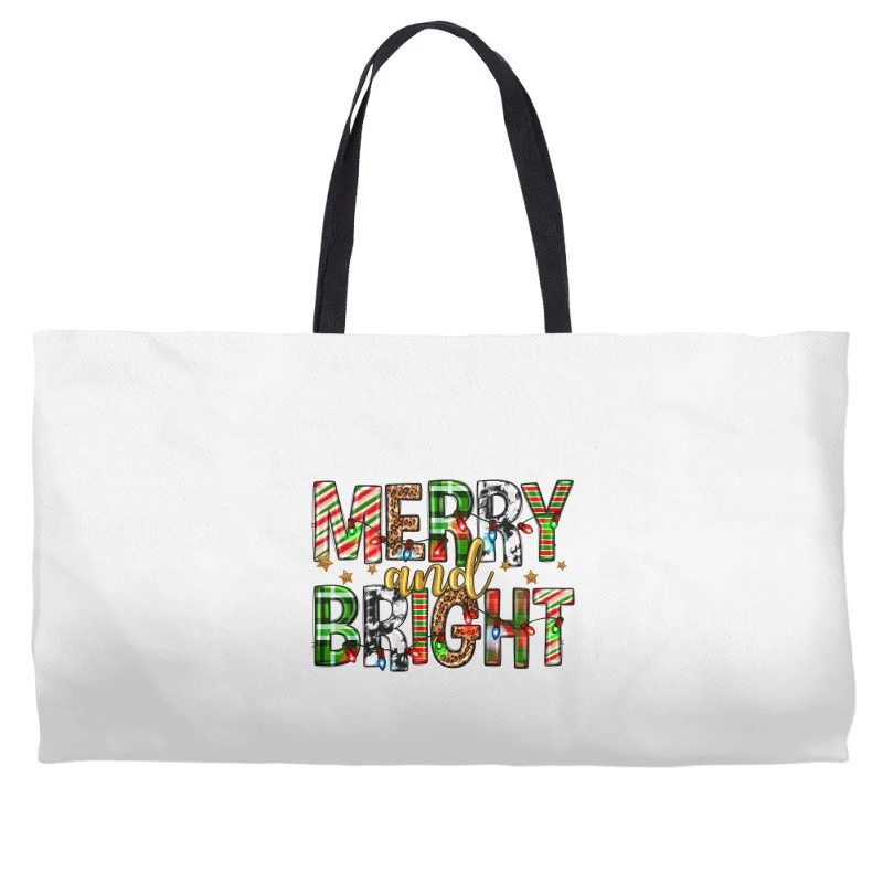 Merry And Bright Christmas Weekender Totes 1 Merry And Bright Christmas Weekender Totes