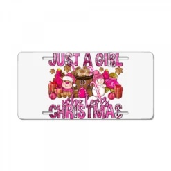 Just A Girl Who Loves Pink Christmas License Plate