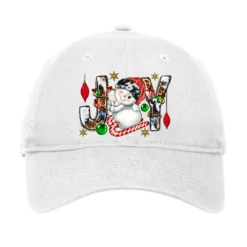 Christmas Joy With Snowman Adjustable Cap