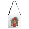 Red Christmas Long Haired Cow Adjustable Strap Totes