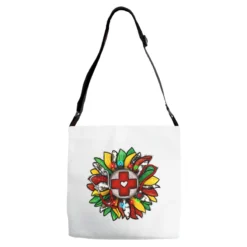 Christmas Nurse Sunflower Adjustable Strap Totes