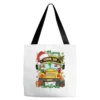 Merry Christmas School Bus And Gift Boxes Tote Bags