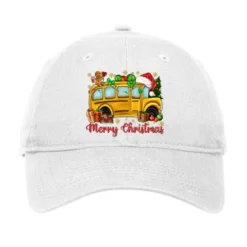 Merry Christmas School Bus Adjustable Cap