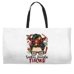 Messy Bun Christmas Teacher Weekender Totes