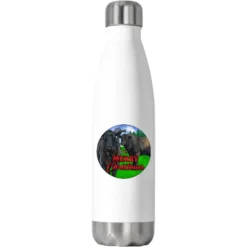Black Angus Cattle And Bull Merry Christmas Stainless Steel Water Bottle