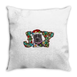 Christmas Pitbull Joy Throw Pillow