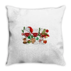 Christmas Wine Glasses Throw Pillow