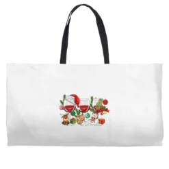 Christmas Wine Glasses Weekender Totes