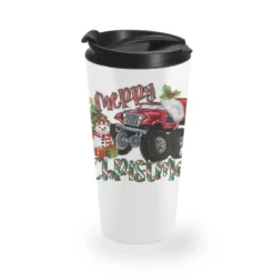Merry Christmas Monster Truck Travel Mug