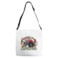 Merry Christmas Monster Truck Adjustable Strap Totes