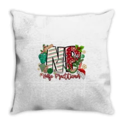 NP Nurse Practitioner Christmas Throw Pillow