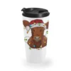 Christmas Baby Red Angus Calf With Lights Travel Mug