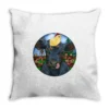 Black Angus Cattle With Santa Chick Christmas Throw Pillow