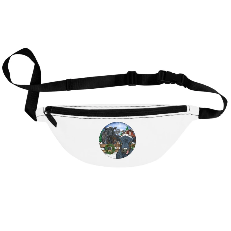 Black Angus Cattle And Calf Christmas Fanny Pack 1 Black Angus Cattle And Calf Christmas Fanny Pack
