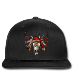 Western Christmas Bull Skull Printed Hat