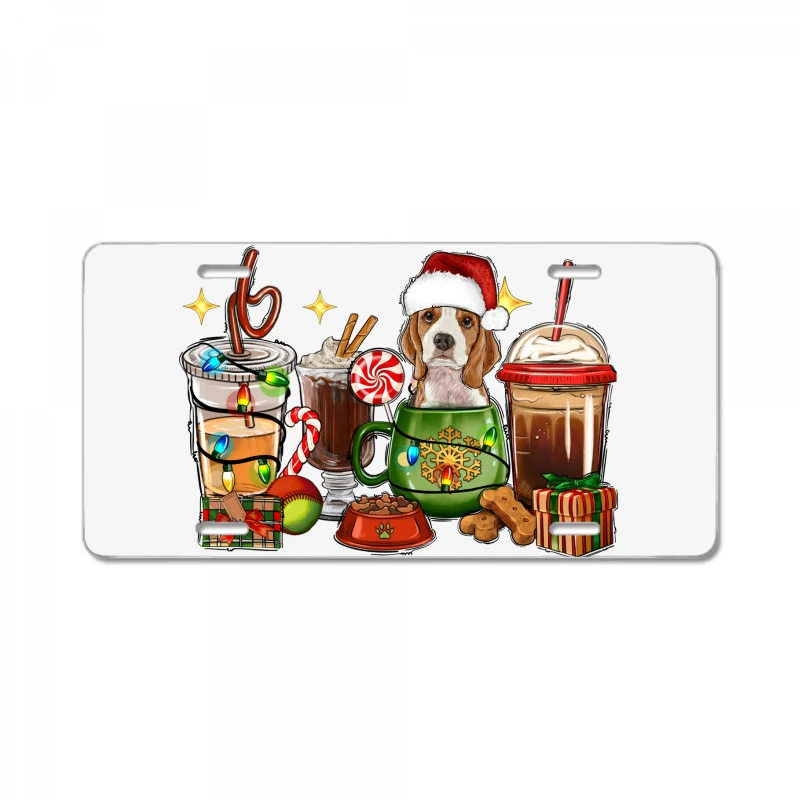 Christmas Coffee Cups With Beagle License Plate 1 Christmas Coffee Cups With Beagle License Plate