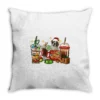 Christmas Coffee Cups With Saint Bernard Throw Pillow