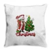 Merry Christmas Black Santa Throw Pillow