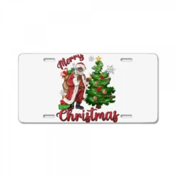 Merry Christmas Black Santa License Plate