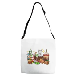 Christmas Coffee Cups With White Shepherd Adjustable Strap Totes