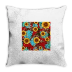 Christmas Sunflower Seamless Digital Paper Throw Pillow