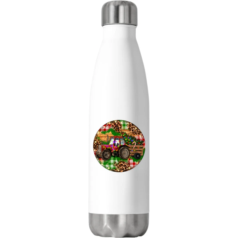 Christmas Farm Red Tractor Stainless Steel Water Bottle 1 Christmas Farm Red Tractor Stainless Steel Water Bottle