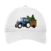 Blue Christmas Tractor Adjustable Cap