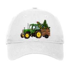 Green Christmas Tractor Adjustable Cap