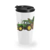 Green Christmas Tractor Travel Mug