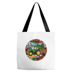 Christmas Farm Tractor Tote Bags