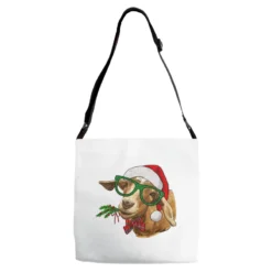 Christmas Glasses Goat Adjustable Strap Totes