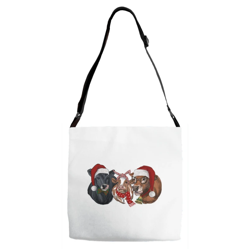 Christmas Cows Adjustable Strap Totes 1 Christmas Cows Adjustable Strap Totes