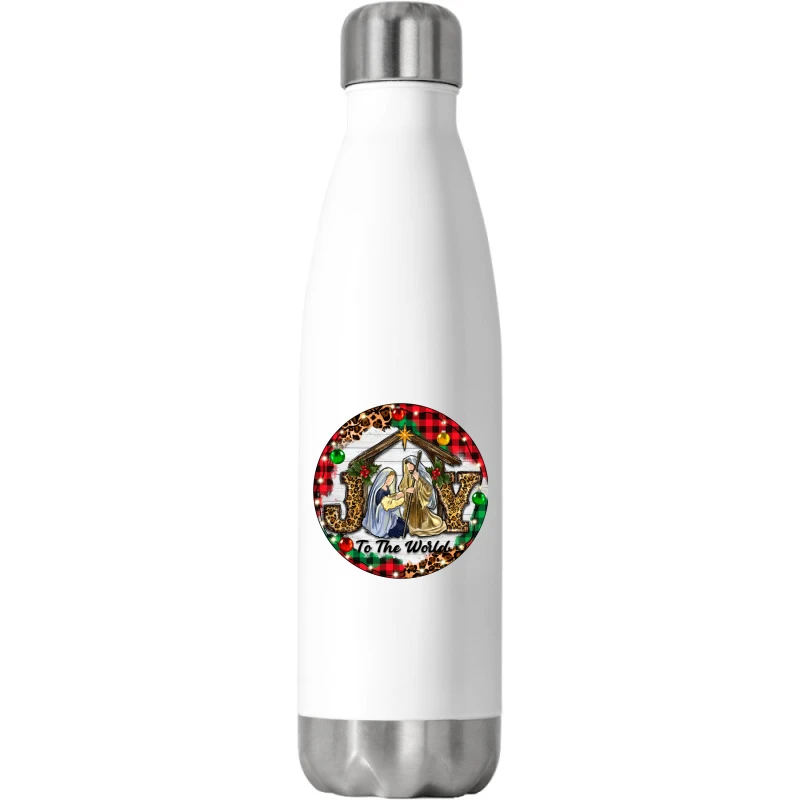 Christmas Joy To The World Stainless Steel Water Bottle 1 Christmas Joy To The World Stainless Steel Water Bottle