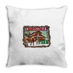 Christmas On The Farm Throw Pillow