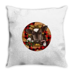 Christmas Baby Cow Throw Pillow